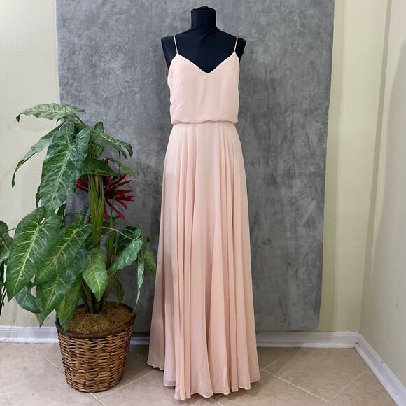 Jenny Yoo Inesse Gown Prom Formal Bridesmaid Dress in soft Blush size 2 - Picture 1 of 8